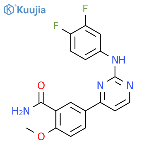 Benzamide, 5-[2-[(3,4-difluorophenyl)amino]-4-pyrimidinyl]-2-methoxy- structure