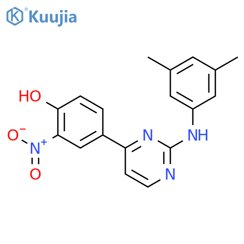 Phenol, 4-[2-[(3,5-dimethylphenyl)amino]-4-pyrimidinyl]-2-nitro- structure
