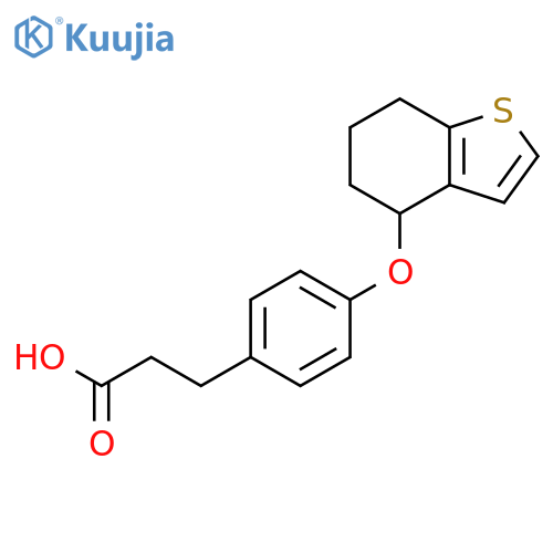 Benzenepropanoic acid, 4-[(4,5,6,7-tetrahydrobenzo[b]thien-4-yl)oxy]- structure