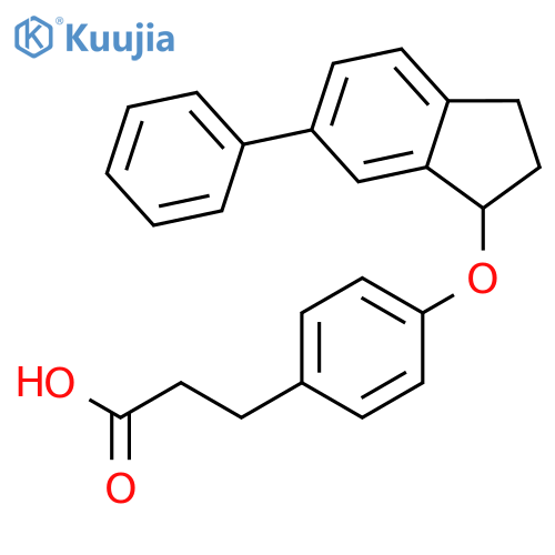 Benzenepropanoic acid, 4-[(2,3-dihydro-6-phenyl-1H-inden-1-yl)oxy]- structure