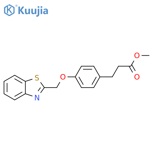 BENZENEPROPANOIC ACID, 4-(2-BENZOTHIAZOLYLMETHOXY)-, METHYL ESTER structure