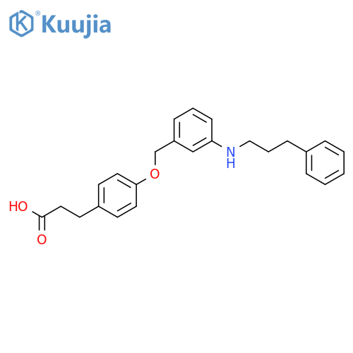 Benzenepropanoic acid, 4-[[3-(phenylpropylamino)phenyl]methoxy]- structure