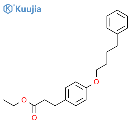 Benzenepropanoic acid, 4-(4-phenylbutoxy)-, ethyl ester structure