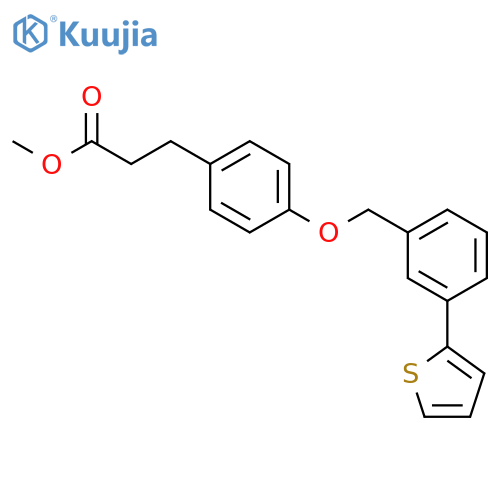 Benzenepropanoic acid, 4-[[3-(2-thienyl)phenyl]methoxy]-, methyl ester structure