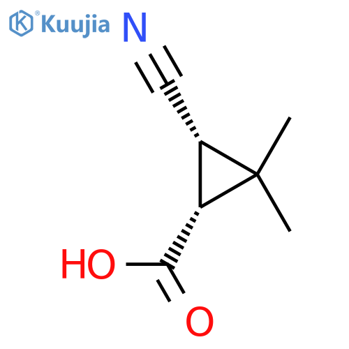 rac-(1R,3S)-3-cyano-2,2-dimethylcyclopropane-1-carboxylic acid, cis structure