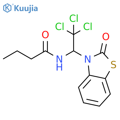 Butanamide, N-[2,2,2-trichloro-1-(2-oxo-3(2H)-benzothiazolyl)ethyl]- structure