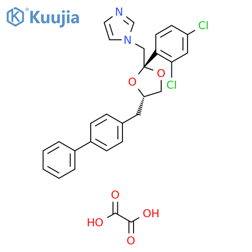 1H-Imidazole, 1-[[(2R,4S)-4-([1,1'-biphenyl]-4-ylmethyl)-2-(2,4-dichlorophenyl)-1,3-dioxolan-2-yl]methyl]-, ethanedioate (1:2), rel- structure