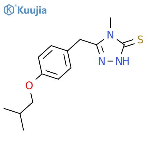 5-(4-isobutoxy-benzyl)-4-methyl-2,4-dihydro-[1,2,4]triazole-3-thione structure
