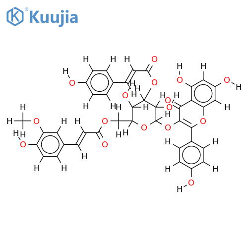 3"-O-(4-Hydroxycinnamoyl),6"-O-feruloyl-3-O-beta-D-Glucopyranosyloxy-4’,5,7-trihydroxyflavone structure