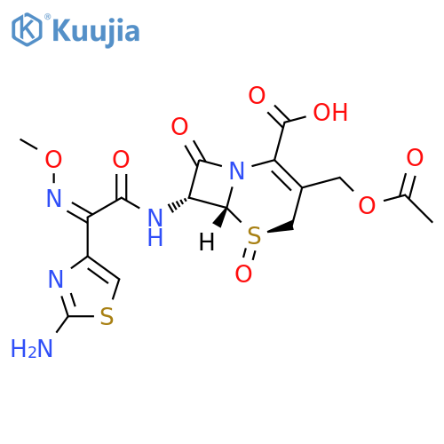 5-Thia-1-azabicyclo[4.2.0]oct-2-ene-2-carboxylic acid, 3-[(acetyloxy)methyl]-7-[[(2Z)-(2-amino-4-thiazolyl)(methoxyimino)acetyl]amino]-8-oxo-, 5-oxide, (5R,6R,7R)- (9CI) structure