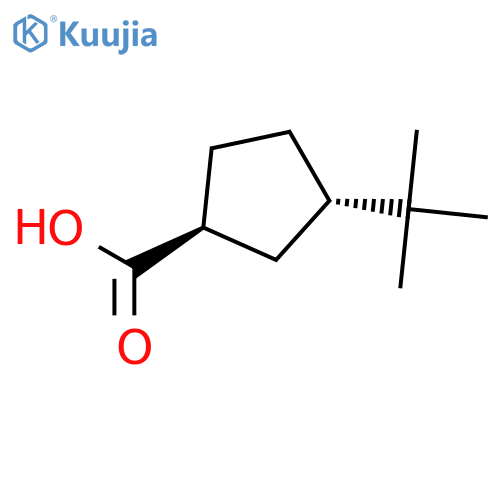 (1R,3R)-3-tert-butylcyclopentane-1-carboxylic acid, trans structure