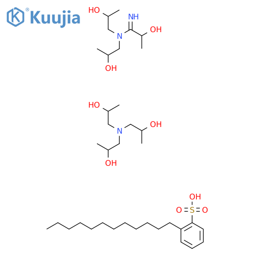 1-[Bis(2-hydroxypropyl)amino]propan-2-ol;2-dodecylbenzenesulfonic acid;2-hydroxy-N,N-bis(2-hydroxypropyl)propanimidamide structure
