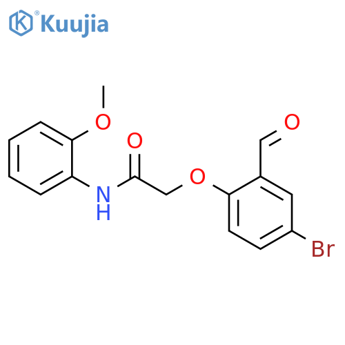 2-(4-bromo-2-formylphenoxy)-N-(2-methoxyphenyl)acetamide structure