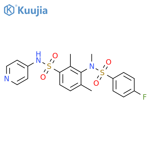 2,4-dimethyl-3-(N-methyl4-fluorobenzenesulfonamido)-N-(pyridin-4-yl)benzene-1-sulfonamide structure