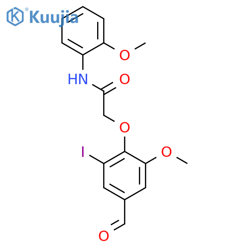 2-(4-Formyl-2-iodo-6-methoxy-phenoxy)-N-(2-methoxy-phenyl)-acetamide structure