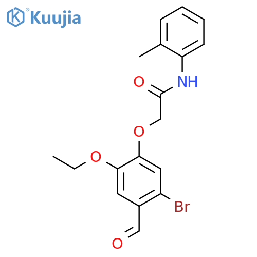 2-(5-Bromo-2-ethoxy-4-formyl-phenoxy)-N-o-tolyl-acetamide structure