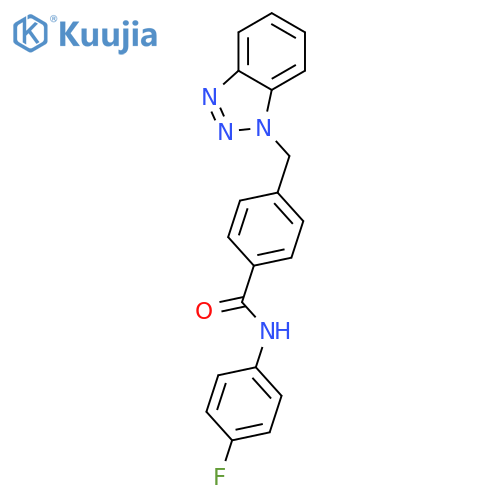 4-(1H-1,2,3-benzotriazol-1-ylmethyl)-N-(4-fluorophenyl)benzamide structure