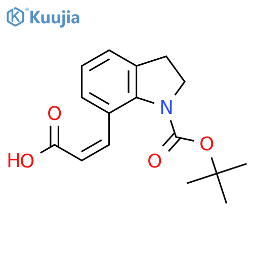 (Z)-3-[1-(Tert-butoxycarbonyl)-2,3-dihydro-1H-indol-7-yl]-2-propenoic acid structure