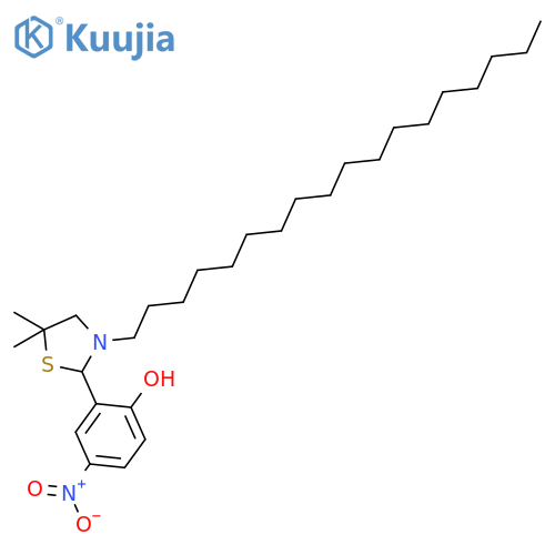 Phenol, 2-(5,5-dimethyl-3-octadecyl-2-thiazolidinyl)-4-nitro- structure