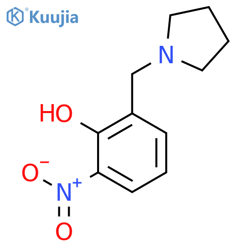 Phenol, 2-nitro-6-(1-pyrrolidinylmethyl)- structure