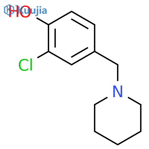Phenol, 2-chloro-4-(1-piperidinylmethyl)- structure