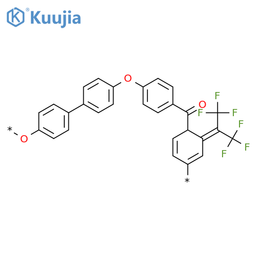 POLY[OXY-1,4-PHENYLENE[2,2,2-TRIFLUORO-1-(TRIFLUOROMETHYL)ETHYLIDENE]-1,4-PHENYLENEOXY-1,4-PHENYLENECARBONYL-1,4-PHENYLENE] structure