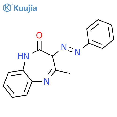2H-1,5-Benzodiazepin-2-one, 1,3-dihydro-4-methyl-3-(phenylazo)- structure