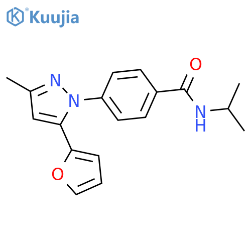 Benzamide, 4-[5-(2-furanyl)-3-methyl-1H-pyrazol-1-yl]-N-(1-methylethyl)- structure