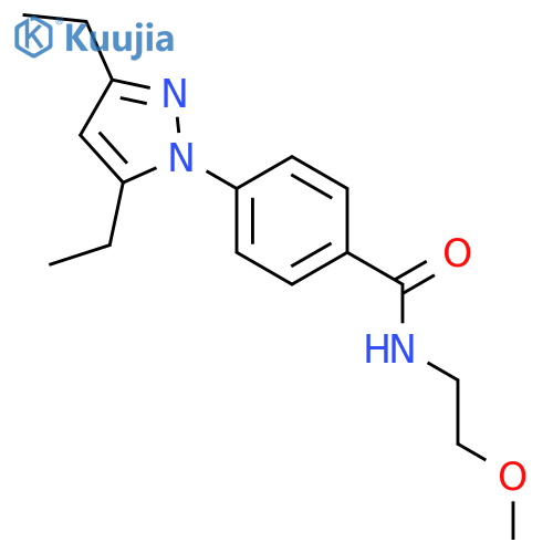 Benzamide, 4-(3,5-diethyl-1H-pyrazol-1-yl)-N-(2-methoxyethyl)- structure
