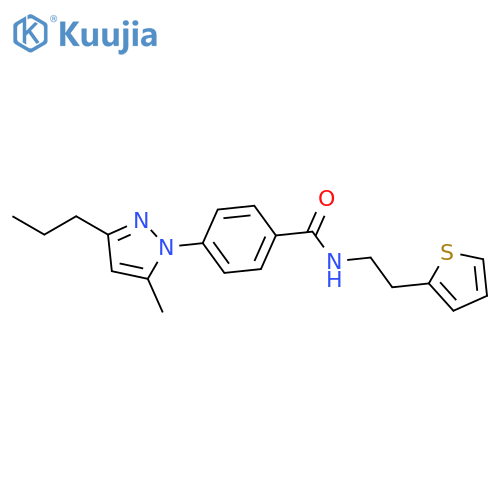 Benzamide, 4-(5-methyl-3-propyl-1H-pyrazol-1-yl)-N-[2-(2-thienyl)ethyl]- structure