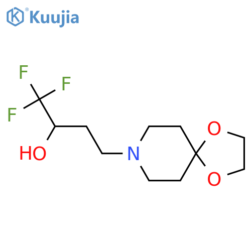 4-{1,4-dioxa-8-azaspiro[4.5]decan-8-yl}-1,1,1-trifluorobutan-2-ol structure