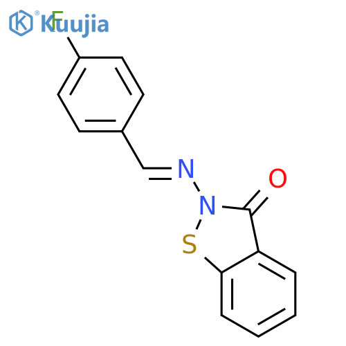 1,2-BENZISOTHIAZOL-3(2H)-ONE, 2-[[(4-FLUOROPHENYL)METHYLENE]AMINO]- structure
