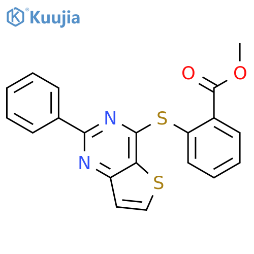 Benzoic acid, 2-[(2-phenylthieno[3,2-d]pyrimidin-4-yl)thio]-, methyl ester structure