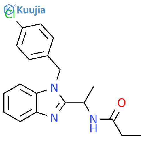 N-(1-{1-(4-chlorophenyl)methyl-1H-1,3-benzodiazol-2-yl}ethyl)propanamide structure