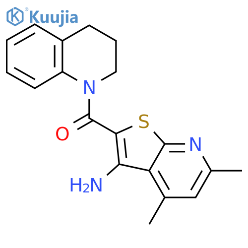 (3-amino-4,6-dimethylthieno[2,3-b]pyridin-2-yl)(3,4-dihydroquinolin-1(2H)-yl)methanone structure