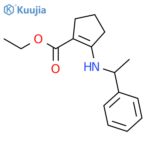1-CYCLOPENTENE-1-CARBOXYLIC ACID, 2-[(1-PHENYLETHYL)AMINO]-, ETHYL ESTER structure