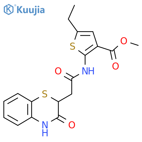methyl 5-ethyl-2-2-(3-oxo-3,4-dihydro-2H-1,4-benzothiazin-2-yl)acetamidothiophene-3-carboxylate structure