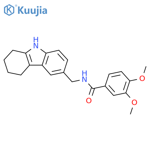 3,4-dimethoxy-N-(2,3,4,9-tetrahydro-1H-carbazol-6-yl)methylbenzamide structure