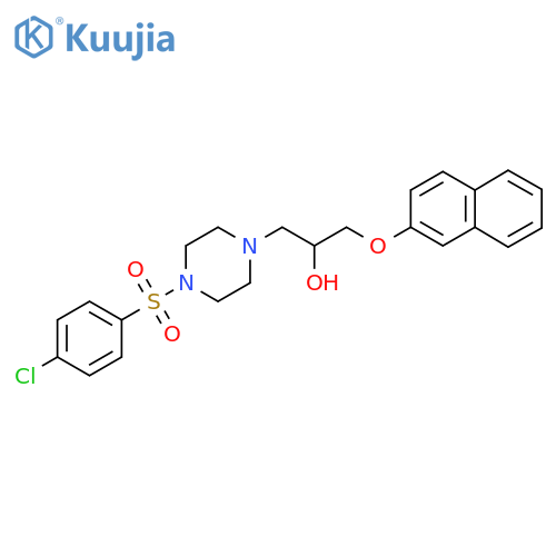 1-4-(4-chlorobenzenesulfonyl)piperazin-1-yl-3-(naphthalen-2-yloxy)propan-2-ol structure