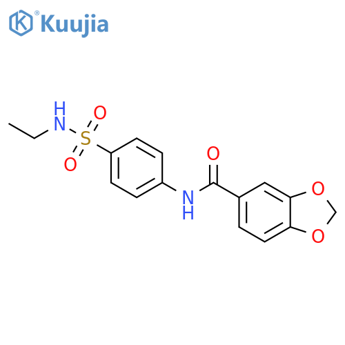 N-(4-(N-ethylsulfamoyl)phenyl)benzo[d][1,3]dioxole-5-carboxamide structure