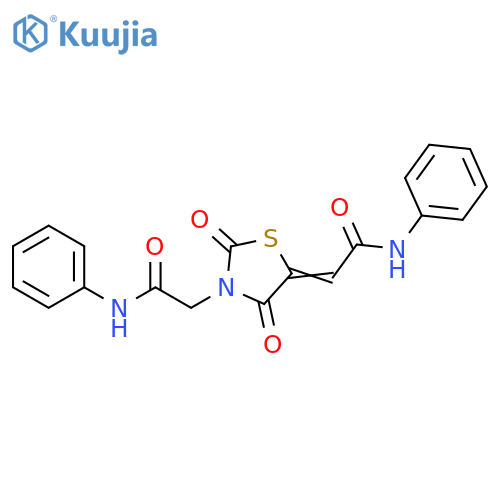 2-(5Z)-2,4-dioxo-5-(phenylcarbamoyl)methylidene-1,3-thiazolidin-3-yl-N-phenylacetamide structure