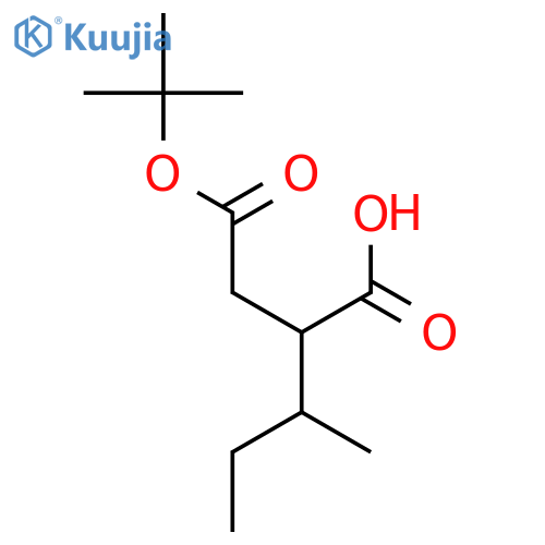 (2R,3S)-2-(2-tert-Butoxy-2-oxoethyl)-3-methyl-pentanoic acid structure