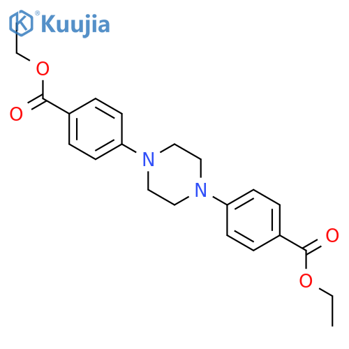 Benzoic acid, 4,4'-(1,4-piperazinediyl)bis-, diethyl ester structure