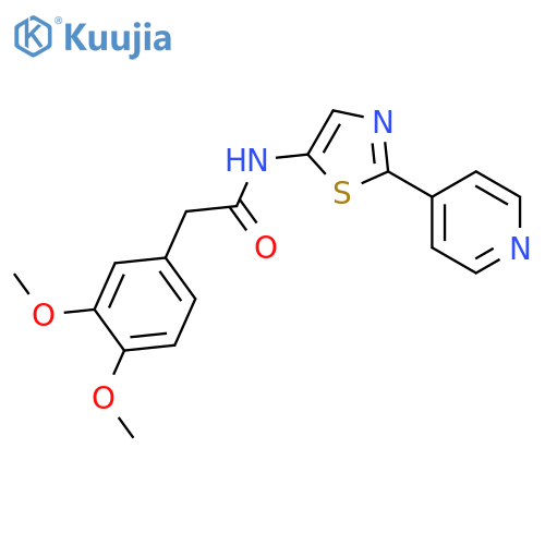 Benzeneacetamide, 3,4-dimethoxy-N-[2-(4-pyridinyl)-5-thiazolyl]- structure
