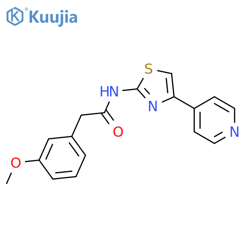 2-(3-methoxy-phenyl)-N-(4-pyridin-4-yl-thiazol-2-yl)-acetamide structure