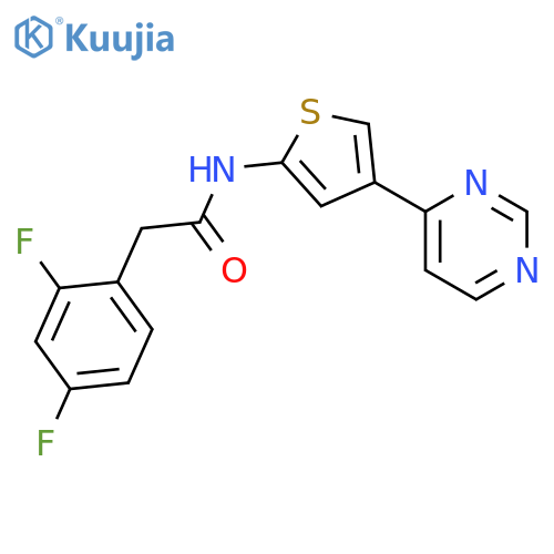 Benzeneacetamide, 2,4-difluoro-N-[4-(4-pyrimidinyl)-2-thienyl]- structure