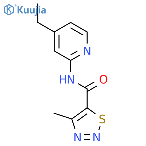 N-(4-Ethylpyridin-2-yl)-4-methylthiadiazole-5-carboxamide structure