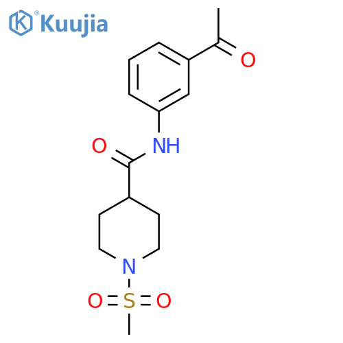 N-(3-acetylphenyl)-1-methanesulfonylpiperidine-4-carboxamide structure