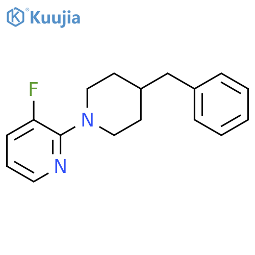 Pyridine, 3-fluoro-2-[4-(phenylmethyl)-1-piperidinyl]- structure