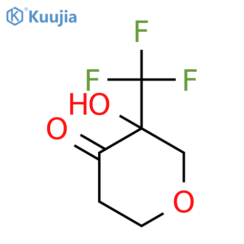 3-hydroxy-3-(trifluoromethyl)oxan-4-one structure